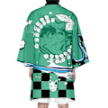 Miniatyrbild 3 av 7: Demon Slayer Kimetsu No Yaiba Cosplay Kostym Haori Kimono Kamado Nezuko Halloween Vuxen Barn Kostymer Kappa Mantel style4 XXXL