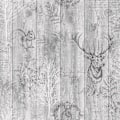Miniatyrbillede 1 af 2: Stag Træpanel Tapet Træeffekt Åremønster Dyreprint Træer Blade Holden Grå