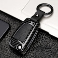 Miniatyrbillede 1 af 7: ABS Kulfiber Silikone Bilnøgle Cover Beskyttelsesetui til A3 A4 A5 C5 C6 8L 8P B6 B7 B8 C6 RS3 Q3 Q7 TT 8L 8V S3 Nøglering Carbon black