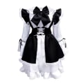 Pikkukuva 6 / 6: Naisten piika-asu Lolita Cosplay Söpö Seksikäs Eroottinen Kawaii Kahvila-asu Musta Valkoinen Miesten Uniformu Esiliina Mekko Söpö Rusetti Mucama Men Size L