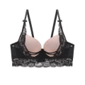 Pikkukuva 1 / 5: Naisten seksikkäät pitsialusvaatteet Push Up -rintaliivit Plus-koko B C -kuppi Rintaliivit Naisille Bralette Sutian Feminino Ropa Mujer Black 75C