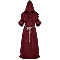 Miniatyrbild 8 av 9: Pestdoktor Cosplay Kostym Medeltida Huvförsedd Kappa Steampunk Skräckmask Hatt Vuxen Halloweenfest Rollspel Storlek S-XL White robe One Size