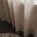 Miniatyrbillede 2 af 8: Boho ensfarvet bomuldslinned vinduesgardin med kvaster mørklægningskappe til luksuriøs stuegardiner til stuen 7 W150 cm X H180 cm