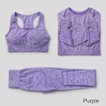 Miniatyrbild 1 av 11: Yoga Set Träningskläder Sportkläder Gym Kläder Fitness Leggings Toppar För Kvinnor 3 pcs set purple L
