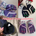 Miniatyrbilde 5 av 11: Termiske skihansker barn vinter fleece vanntett varm snowboard snøhansker 3 fingre for ski kjøring Style2-red