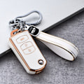 Miniatyrbillede 1 af 11: 2 3 Knapper Blød TPU Flip Bil Nøgle Etui Cover Til Mazda 3 2 6 2003 2004 2005 2006 2007 2008 2009 2010 2011 2012 2013 Bilholder B white keychain