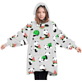 Pikkukuva 4 / 11: Loalirando Oversized Hupparipeitto Pehmeä Fleece Hupparipeitto Naisille Miehille Lapsille Puettava Huppupeitto Isollla Taskulla Grey - Sheep One Size