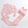 Miniatyrbild 8 av 11: Yoga Set Träningskläder gym fitness för damer träningsdräkt top pents gray L