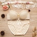 Miniatyrbild 2 av 4: Behåar för Kvinnor Push Up BH Spets Bralette med Omlindad Rosett Underkläder Red 32/70AB