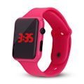 Miniatyrbillede 4 af 11: Apple Firkantet Mode Sports LED Silikone Elektronisk Børneur Red