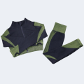 Pikkukuva 1 / 11: Joogasetit Pitkähihainen Paita+Urheiluliivit+Saumattomat Leggingsit Treenaus Juoksu Vaatteet Kuntosalivaatteet 2pcs Black Suits M