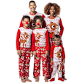 Miniatyrbild 1 av 4: Julpyjamas Matchande Familjepyjamas Rött Set Män&Kvinnor&Barn&Baby Långärmad Pyjamas Sovkläder Nattkläder 2T