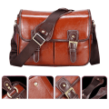 Miniatyrbild 2 av 7: Foto Lyx Kamera Stilfull Mode Retro PU Läder Fodral Handväska Vattentät Axelremsväska Messenger DSLR Väska för Canon Nikon Sony L Dark Brown L