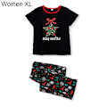 Miniatyrbild 8 av 11: Julpyjamas Matchande Familjepyjamas Förälder-Barn Pyjamasset Kläder Kortärmad T-shirt Byxor Snö Älg Tryckt Nattkläder Outfit Men L