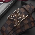 Miniatyrbild 6 av 8: Business Casual Automatiskt Spänne Bälte Exklusivt Äkta Läder Mode Rutmönster All-Match Byxbälte Alloy X gun color black plaid 115cm