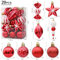 Miniatyrbilde 7 av 11: Julekuler Rød Polkagris Hengende Ornament Store Anheng Sett Julepynt Til Hjemmet 2024 Natal Navidad Nyttår Red-29pcs