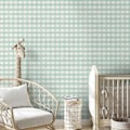 Pikkukuva 2 / 4: Vesiväri Gingham Tapetti Holden Pehmeä Sinivihreä Soft Teal