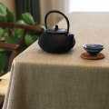 Miniatyrbilde 1 av 8: Lin duk Bordduk Kaffebord Ensfarget Enkel Rundt Bord Stoff Japansk Bomull Lin Rektangulær Duk Khaki (thick) 135*135cm