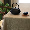 Pikkukuva 5 / 8: Pellavainen pöytäliina sohvapöydälle, yksinkertainen yksivärinen pyöreä pöytäliina, japanilaista puuvillapellavaa, suorakulmainen pöytäliina Light gray (thick) 135*200cm