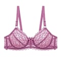Miniatyrbillede 4 af 5: Ultratynd Plus Size Dame Undertøjs BH Solid Gennemsigtig Blonde Dame BH White 42C