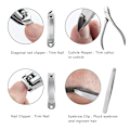 Miniatyrbild 3 av 5: Professionell Manikyrset 8 delar Rostfritt Stål Nagelset Pedikyrset Nagelvårdsset Rese Nagelverktyg För Kvinnor & Män B