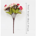 Miniatyrbillede 2 af 11: Efterår 15 Hoveder/Buketter Små Knopper Roser Bract Kunstig Blomst Silke Rose DIY Bryllup Hjem Juledekoration Blomster Rose Gaver B Deep red