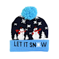 Miniatyrbillede 10 af 11: LED Julehue Sweater Strikket Hue Julelys Strikket Hue Julegave til Børn Julepynt J