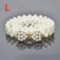 Miniatyrbilde 6 av 11: Kjede belte kjole dame elegant perle elastisk midjebelte hvitt belte stretch Like the picture F
