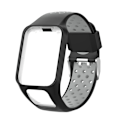 Pikkukuva 1 / 11: Silikoninen vaihtoranneke TomTom Multi-Sport /Runner2/3 -kelloon Black grey