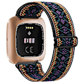 Miniatyrbillede 1 af 11: Elastisk vævet løkkestrop til Fitbit Versa 3 2 Versa Lite rem justerbar nylon sportsurrem armbånd til Fitbit Sense rem Bohemian Purple For Fitbit Versa 3