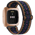 Miniatyrbillede 1 af 11: Elastisk vævet løkkestrop til Fitbit Versa 3 2 Versa Lite rem justerbar nylon sportsurrem armbånd til Fitbit Sense rem Bohemian Purple For Versa lite