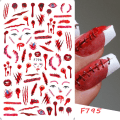 Miniatyrbilde 6 av 11: 3D Halloween Negledesign Anime Joker Edderkopp Slange Slidere Negleklistremerker Selvklebende Dekaler Jenter Barn Fest Manikyr GLF794 F794