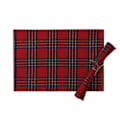 Pikkukuva 1 / 3: Joulufestivaalin pöytäliina lämmönkestävä matto pöytätabletti kangas pöytäjuoksija korkean lämpötilan kestävä Large plaid red 40 * 40cm (napkin)4pcs