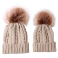Pikkukuva 1 / 8: Uusi Twist Äiti-Lapsi Naisten Hattu Äiti ja Vauva Setti Neulehattu Khaki Average size