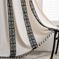 Miniatyrbillede 3 af 9: Amerikansk hæklet gitter patchwork gardin tryk solskærm perforeret frit stue soveværelse køkken krog vinduesgardin Hook W150CMxH200CM 1PC