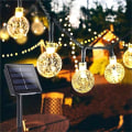 Miniatyrbilde 5 av 5: 8 Moduser 6,5M Solcellelampe Krystallkule LED Lyslenke Blink Vanntett Eventyrlys Garland for Utendørs Hage Julebryllupsdekorasjon Warm white 6.5M/30LED
