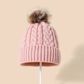 Pikkukuva 1 / 11: Syksyn ja talven uusi iso turkispallo villapipo, universaali yksivärinen yksikerroksinen reunus lämmin neulottu hattu naisille Pink color Average size