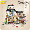 Miniatyrbillede 4 af 8: LOZ byggeklodser japansk-inspireret gadebillede izakaya akvatiske produkter butik mini små partikler samlet legetøj puslespil pige dreng 1232 without box