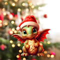 Miniatyrbild 1 av 11: Jul Akryl Drake Baby Ägg Ornament Jul Hängande Julgransprydnad Juldekorationer 2024 H One Size