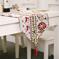 Miniatyrbilde 1 av 9: Nye Juledekorasjonsartikler Strikket Stoff Bordløper Kreativ Juleduk Spiseborddekorasjon Hjemmepynt Knitted cloth table runner elk style