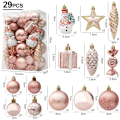 Miniatyrbilde 8 av 11: Julekuler Rød Polkagris Hengende Ornament Store Anheng Sett Julepynt Til Hjemmet 2024 Natal Navidad Nyttår Red-29pcs