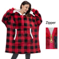 Miniatyrbilde 9 av 11: Dame Teppe Genser Kåpe Vinter Hettegensere Utendørs Hettejakker Varm Komfort Morgenkåpe Jule Fleece Teppe Sudadera Mujer 848 red One Size