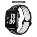 Miniatyrbilde 9 av 11: Silikonrem for Apple Watch-reim 44mm 40mm 38mm 42mm Pustende håndledd Sportsbelte armbånd iWatch serie 5 4 3 2 SE 6 klokkereim Black gray 42MM or 44MM-S M
