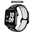 Pikkukuva 9 / 11: Silikoniranneke Apple Watch -rannekkeelle 44mm 40mm 38mm 42mm Hengittävä urheiluranneke iWatch serie 5 4 3 2 SE 6 -kellon ranneke Black gray 42MM or 44MM-S M