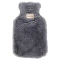 Miniatyrbild 5 av 10: 800/1800ml Plysch Fuskpäls Handvärmare Vinter Varmvattenflaskor Ren Naturgummi Mysigt Grått Överdrag Rygg Nacke Midja Hand Säng Varm Grey 1800 ML