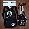 Miniatyrbilde 3 av 11: Anime Selvlysende Oxford Skolesekk Dagstursekk Skulderveske Under 15,6 tommer med USB-ladeport og Lås Skoleveske for Gutter Jenter B medium size 1 set