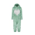 Miniatyrbilde 1 av 5: Dame Vår Høst Hette Jumpsuit Kjærlighetstrykk Kåpe Varm Casual Romper Dame Hjem Glidelås Pyjamas Green S