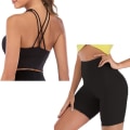 Pikkukuva 1 / 7: Joogaliivit ja shortsit, 2-osainen setti, treenivaatteet, spandex, naisille Black Set Short L