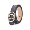 Miniatyrbillede 8 af 11: Allround Børnebælte Studenter Ungdom Glat Spænde Jeans Rem Spot Gold buckle khaki 80CM