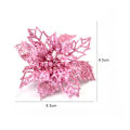 Miniatyrbillede 2 af 8: 1 stk. Kunstige Blomster Jule Fake Blomster Glitter Glædelig Jul Træ Ornamenter Julepynt Til Hjemmet 03